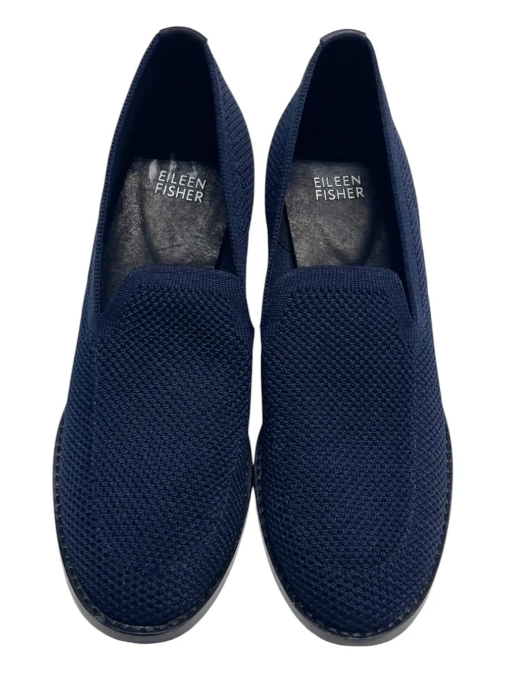 Eileen Fisher Dern Navy Stretch Knit Slip On Pumps Women’s 7.5M